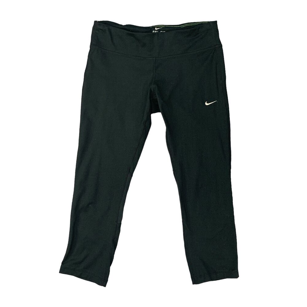 Nike Leggings Womens M Medium Black Epic Run Training Cropped Dri Fit Reflective